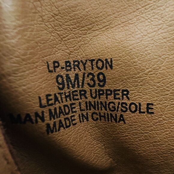 Lucky Brand Bryton Brown Worn Distressed Leather Side Zip Ankle Booties Size 9M - Picture 8 of 8